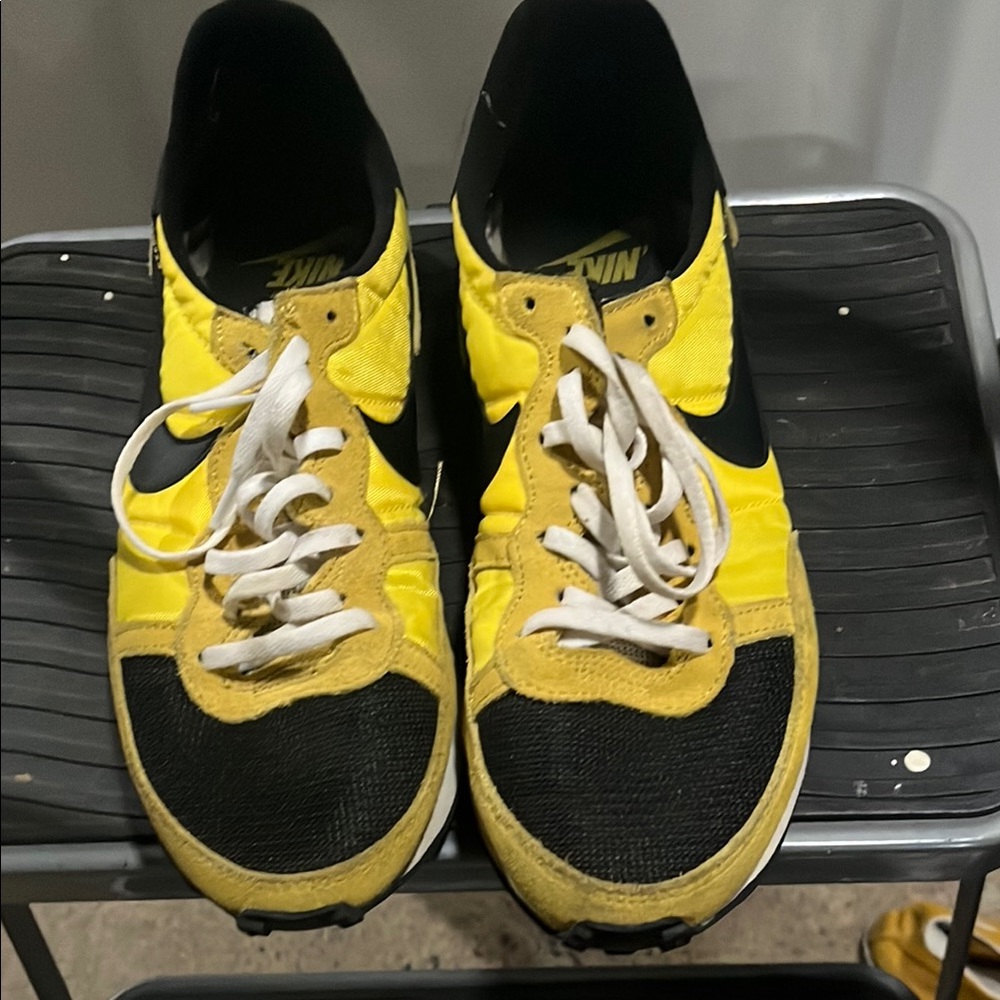 Vibrant Yellow and Black Sneakers
